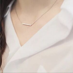 Elegant Sterling Silver Bar Necklace